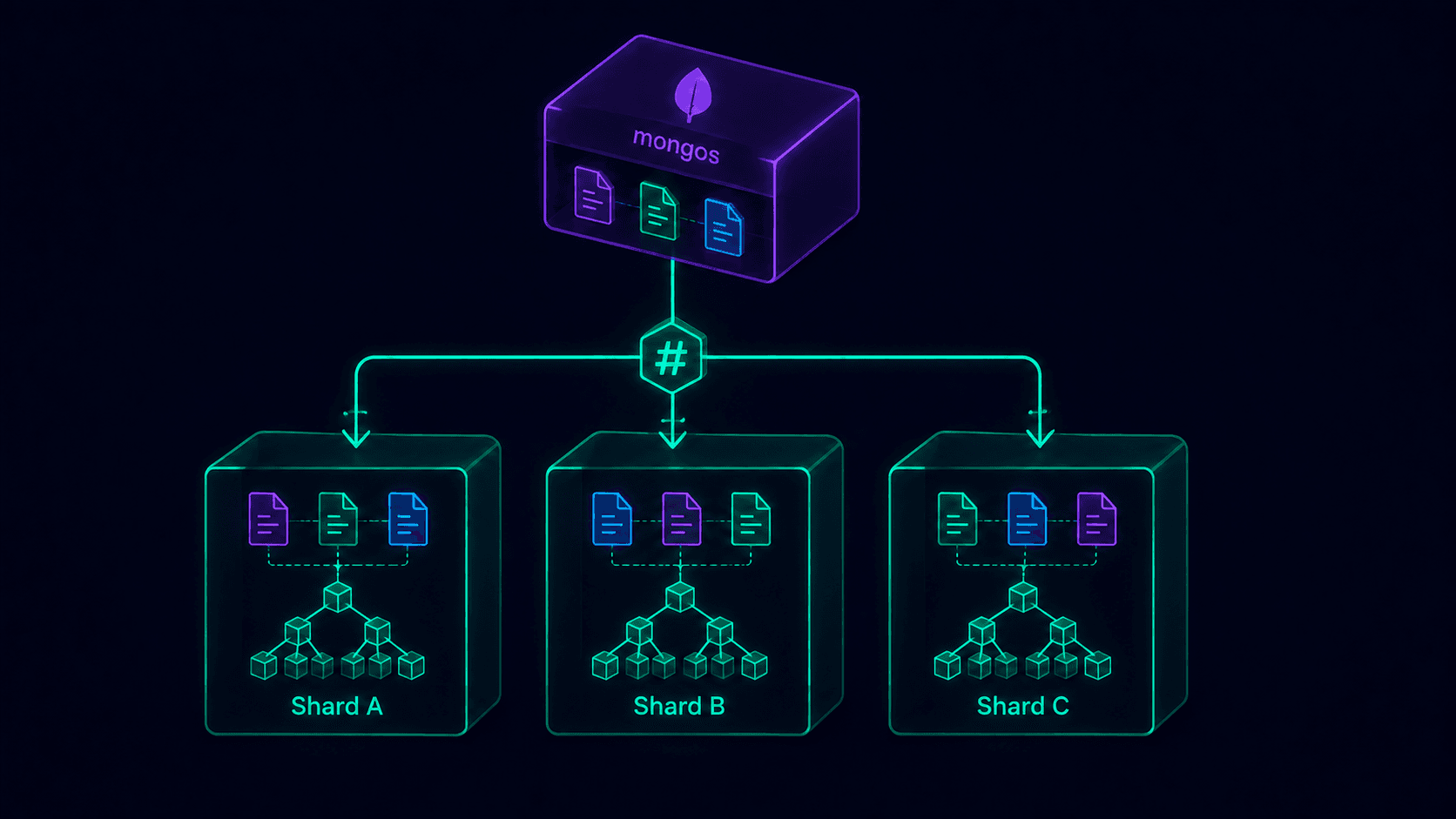 Sharded MongoDB cluster with hashed shard key and compound indexes per shard