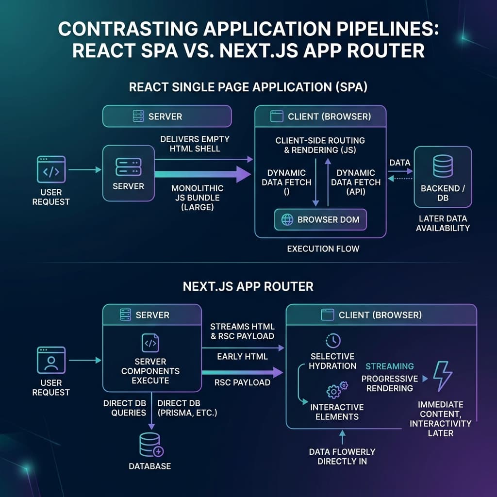 SPA vs App Router Pipeline