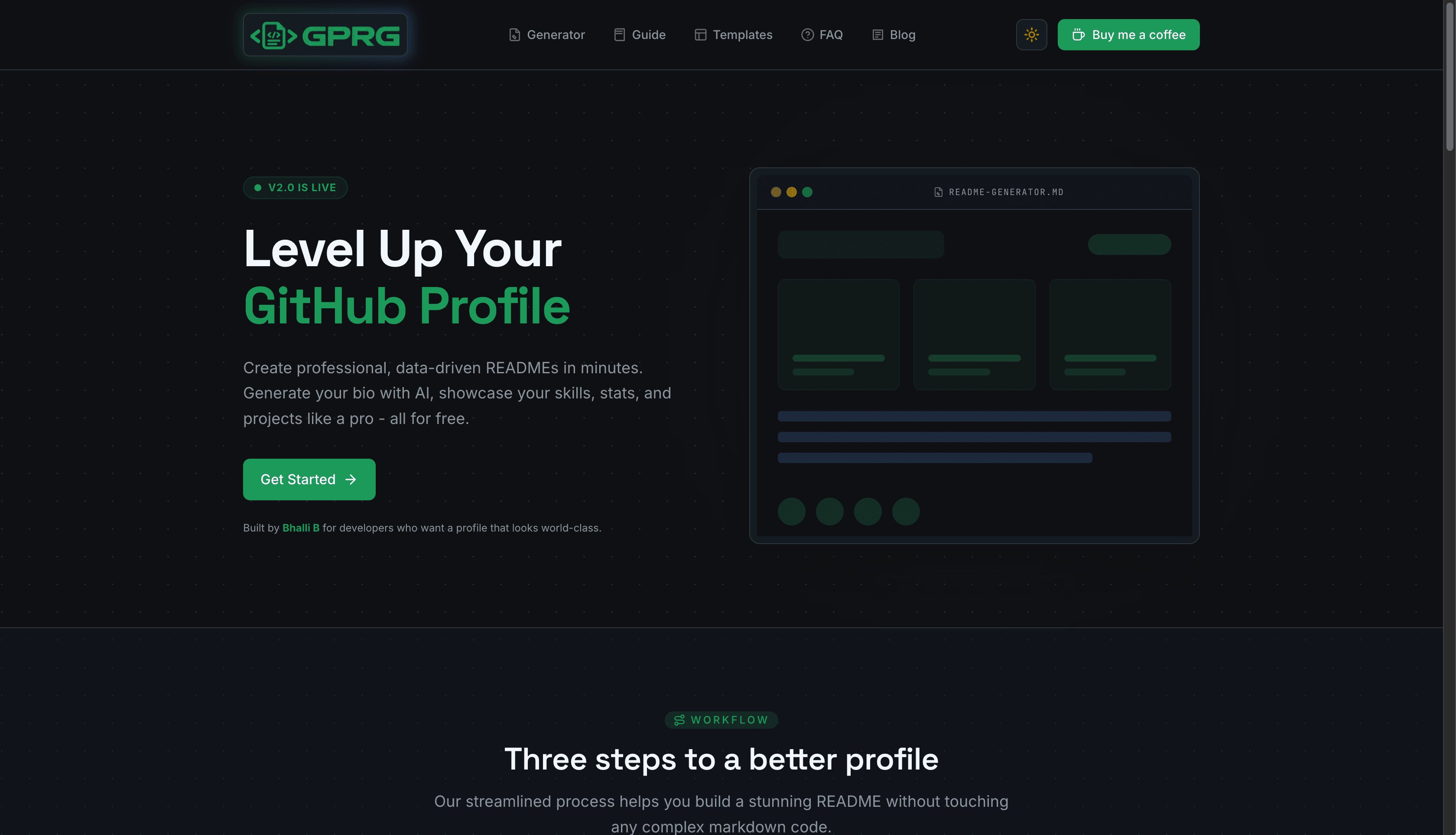 GPRG – GitHub Profile README Generator